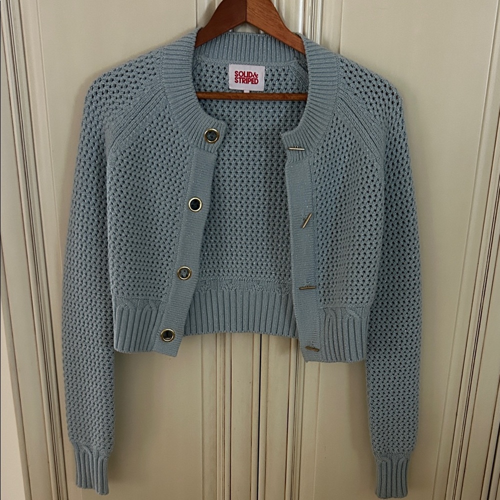 SOLID & STRIPED Light Blue Women's Cardigan. Size XS